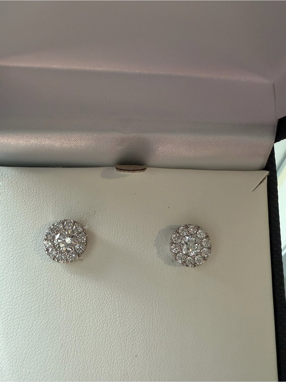 2 CT. T.W. White Diamond 10K white Gold 9.4mm Round Stud Earrings